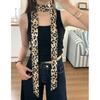 Long Narrow Scarf Leopard Print Multipurpose Skinny Neckerchief Neck Wrap Headband for Fashionable Women Waist Belt