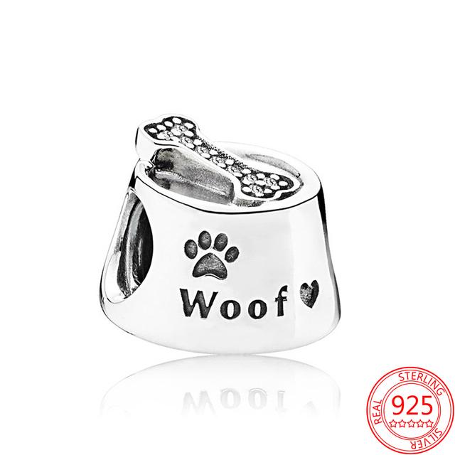 Подлинные серебряные украшения с принтом лапы питомца, щенка пуделя, подвеска для собаки, модный браслет S925, серебряные подвески, ювелирные изделия в подарок девушке
