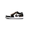 Air Jordan 1 Ink Gold AJ Кожаная Амортизация, Износостойкие Низкие Винтажные Баскетбольные Кроссовки Унисекс Черный, Белый 553558-165(Team766-AJ)
