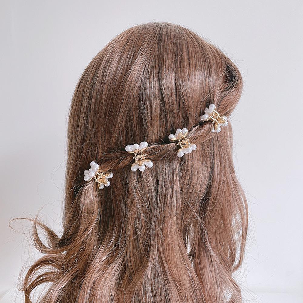 6Pcs Pearl Hair Clip Mini Hair Claw Crab Women Sweet Cute Elegant Hairpin Hairclips Styling Women Hair Accessories