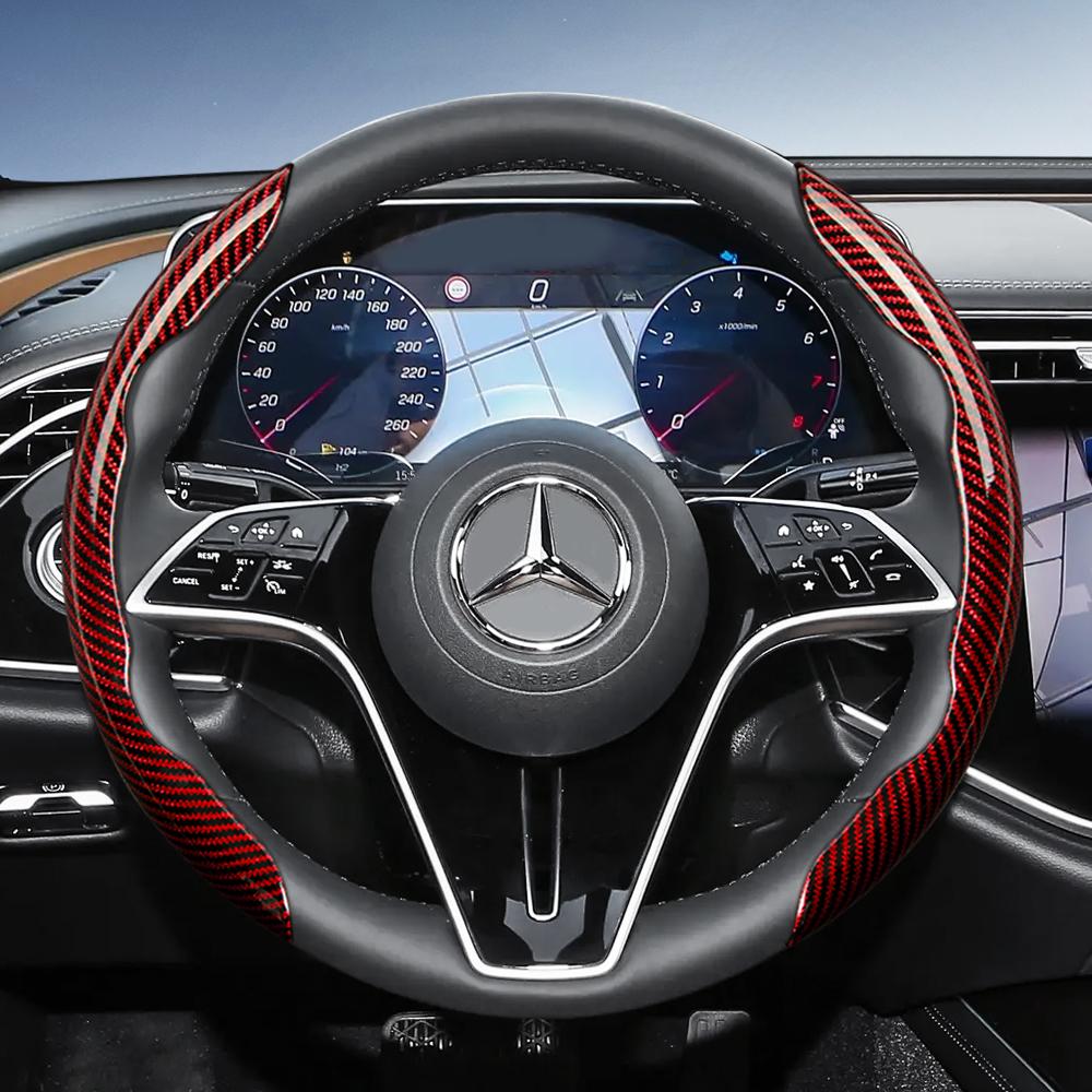 Suitable for Mercedes-Benz Carbon Fiber Texture Steering Wheel Cover with Segmented Quick-Release Design V g S a E C Class Gle Glc Gla Glb