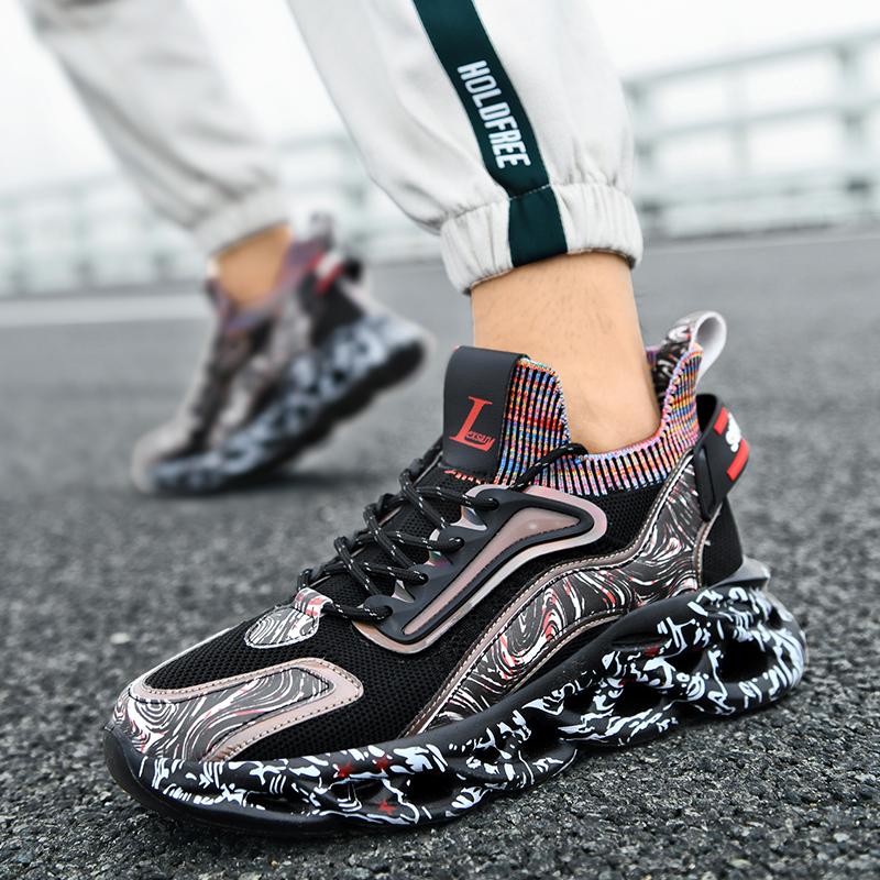 High Quality Mens Mesh Casual Sneakers Hip Hop Street Platform Sneaker Man Light Blade Running Shoes Male Jogging Sports Shoes