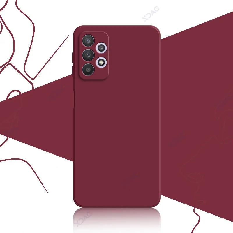 Роскошный квадратный жидкий силиконовый чехол для Samsung Galaxy A32 4G 5G SamsungA32 360 Soft Phone Back Cover Armor Shield Coque