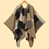 Shawl Imitation Cashmere Knitted Scarf Split Fork Oil Painting Cape Cloak Outside