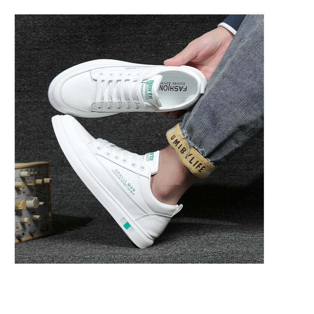 Мужские белые туфли с бортовыми туфлями, мужская обувь, трендовая повседневная обувь, корейская мода, одинарные туфли