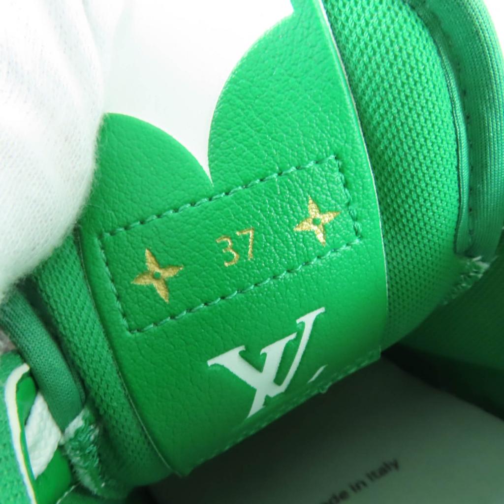Great LOUIS VUITTON Low cut sneakers LV logo leather white leather Women 37 Used