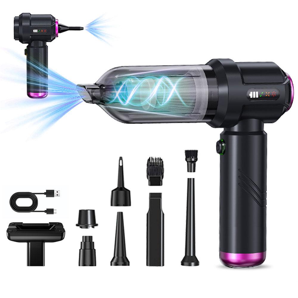 Выдувание, удаление пыли, 3 регулируемые скорости, автомобильный пылесос, электрическая воздушная метёлка, зарядка Type-C, инструмент для выдувания для очистки, портативный