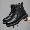 2024 Новые мужские кожаные ботинки Зимняя обувь для снега Удобная обувь для улицы Ботильоны для отца Мотокросс Боковая молния Мужские зимние ботинки