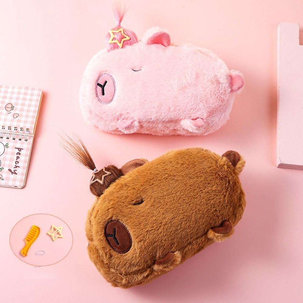 Capybara Pen Bag Zipper Pen Storage Bag Multifunctional Stationery Organizer  Gift