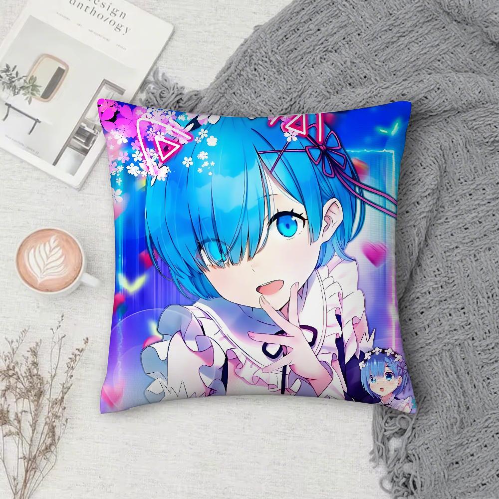 Аниме R-Re Zero Наволочка Квадратная Диванная с для узора удобная подушкаподходит для комнаты