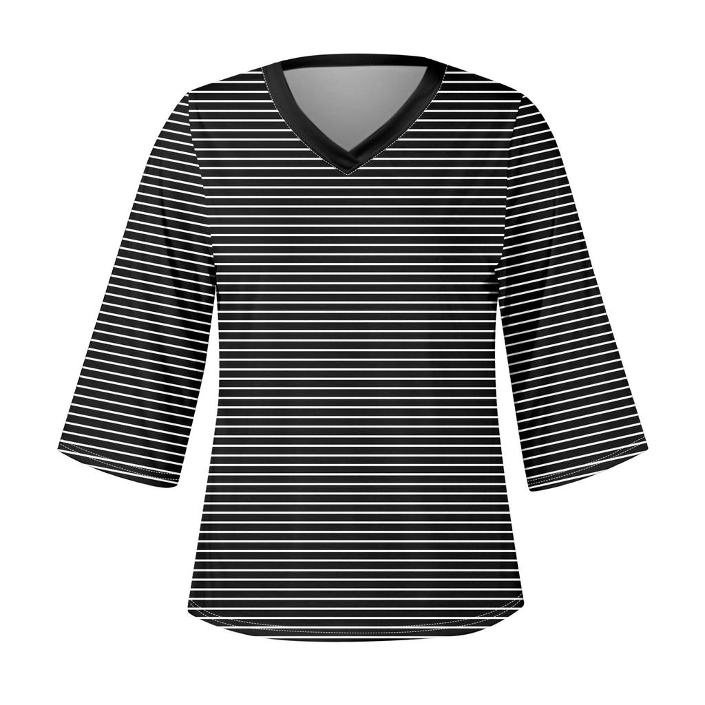 Женская рубашка, блузка, повседневные свободные рубашки, рукава 3/4, топы с v-образным вырезом и принтом, топы с принтом, футболки, футболки