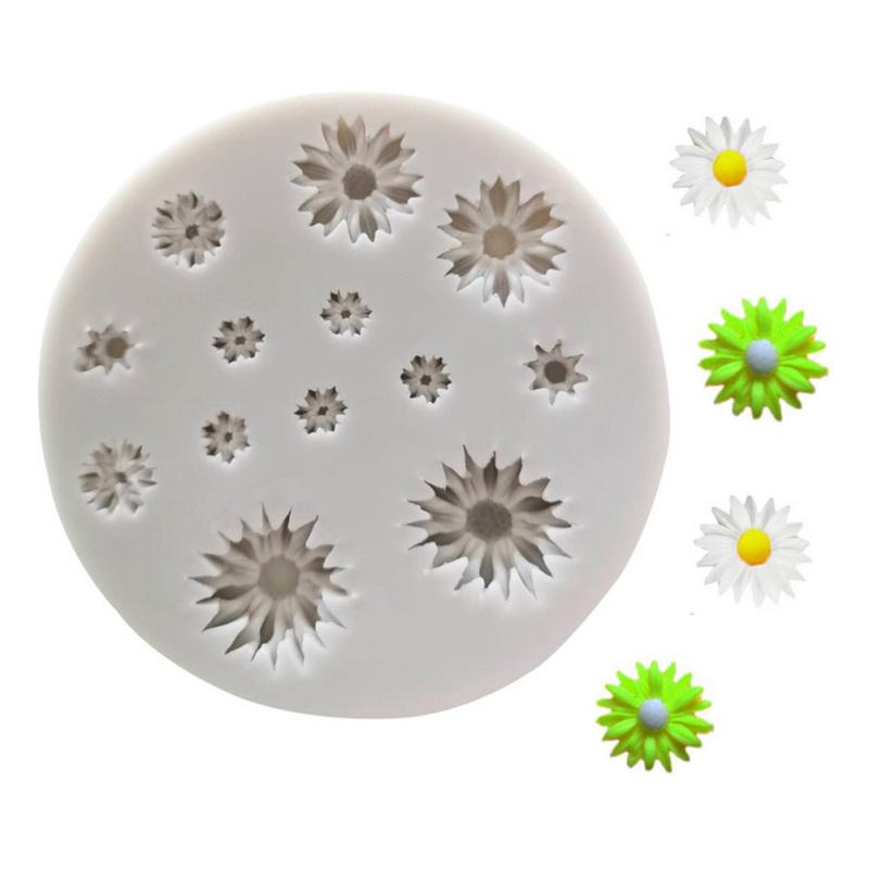 CUCU Small Daisy Flower Chrysanthemum Silicone Mold Cake Decoration Fondant Chocolate Baking Mold