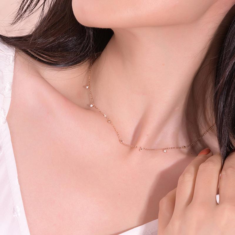 ANENJERY Ожерелье с кисточками из нескольких цирконов для женщин, простое индивидуальное колье, европейские украшения