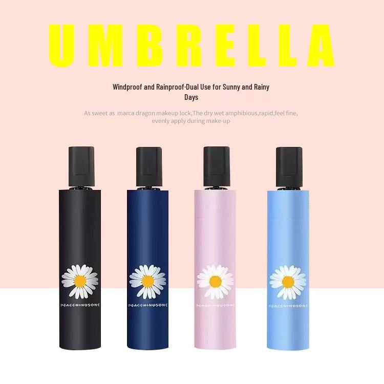 Spot Daisy Eight-Bone Folding Umbrella: Water-Repellent, Sunscreen, Dual-Use for Sun and Rain