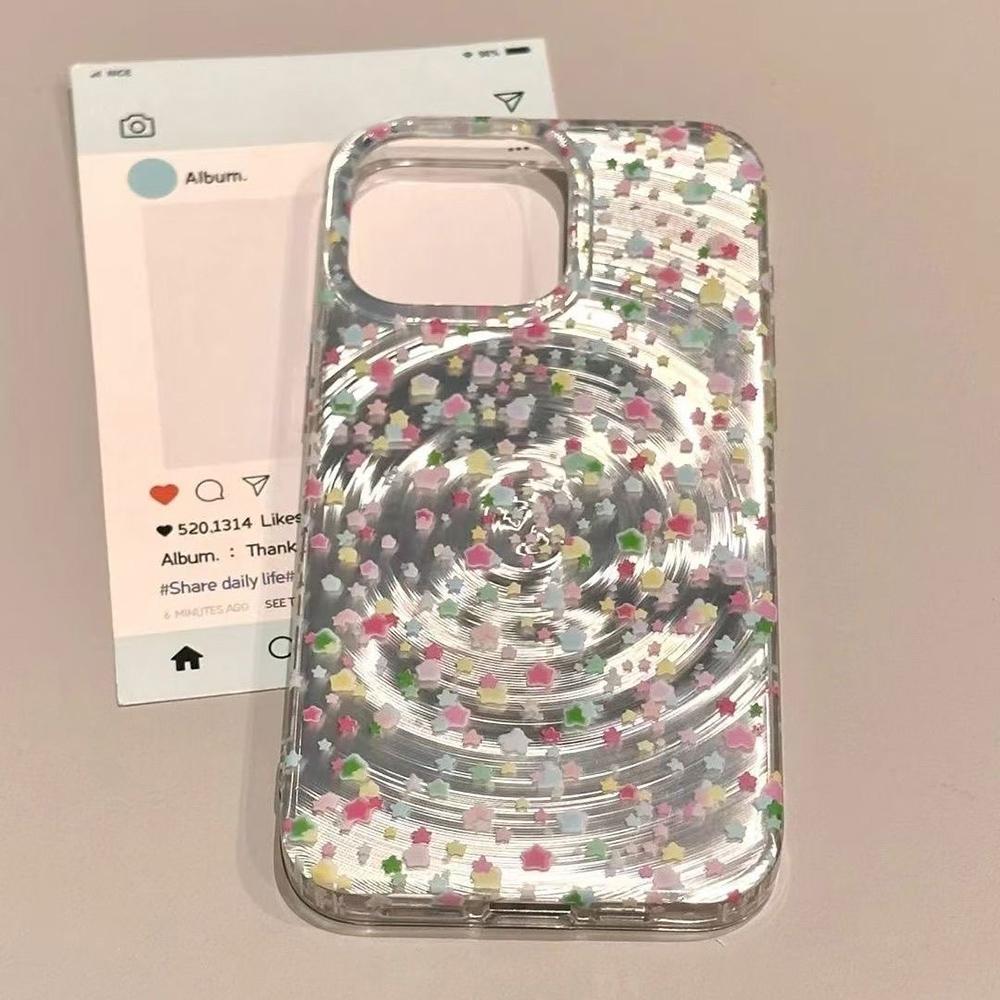 Радужный глянцевый чехол для телефона для iPhone 11 13 14 15 16 17 Pro 17 13 14 15 Pro Max Высококачественный чехол с полной защитой в фантазийном цветочном стиле