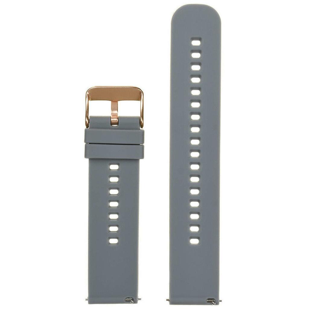 Pasek Gumowy Do Zegarka U27 - Ciemny Szary/Rosegold - 18Mm