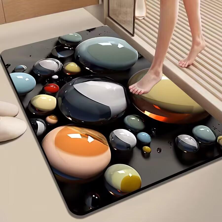 Элегантный каменный противоскользящий быстросохнущий коврик для ванной и кухни