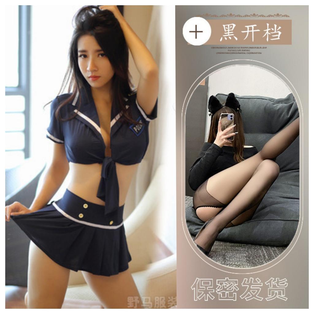 Sexy lingerie sailor DS performance stage clothing nightclub clothing sexy low-rise split flight attendant uniform seduction woman