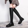 Женские сапоги выше колена в британском стиле на толстой подошве, осень/зима 2022 года.
