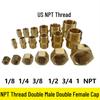 Латунный переходник для трубы, наружная резьба NPT 1/2", шестигранник 1", наружная резьба NPT