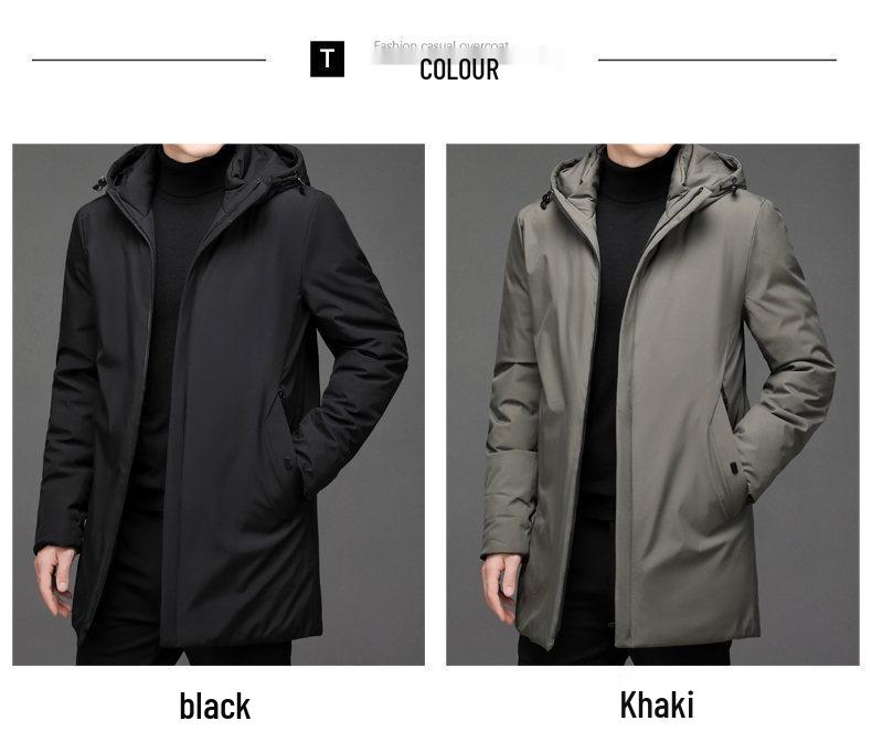 Зимнее хлопковое пальто с капюшоном: Теплый, Универсальный, Доступен во всех цветах и размерах для мужчин среднего возраста