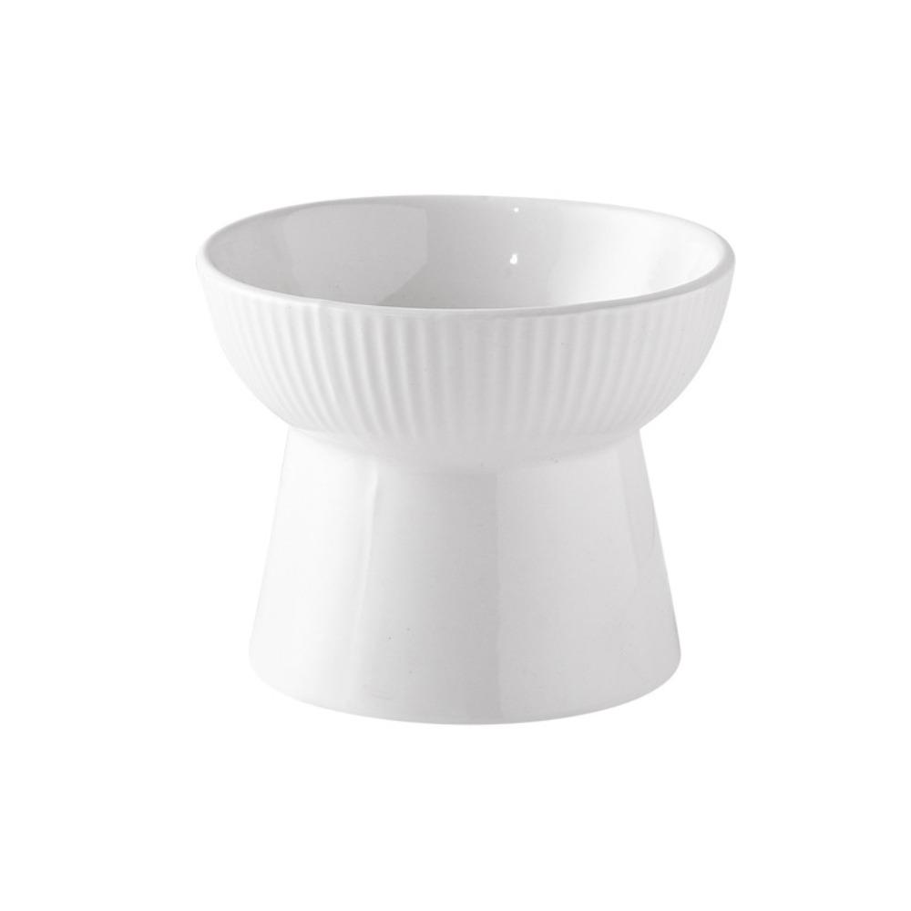 Ceramic Cat Bowl Slanted/Flat Mouth Dog Food Feeding Basin Pet High Foot Bowl Neck Protection