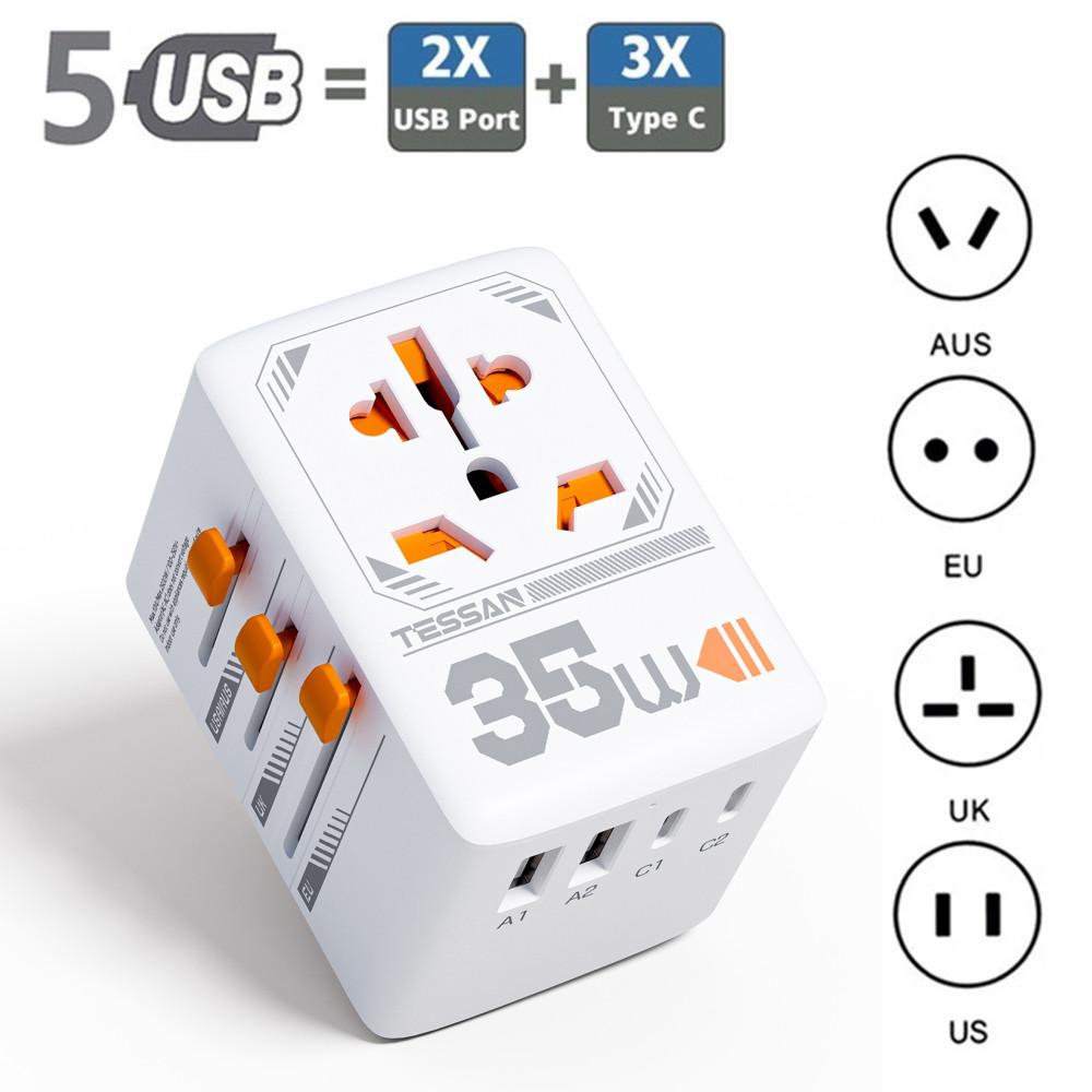 Настенная розетка адаптера питания для путешествий по всему миру из Австралии в Европу, Германию, Исландию, Великобританию