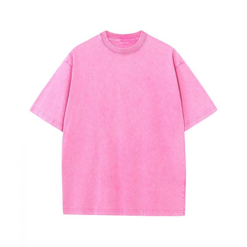 260g Vintage Washed Gradient T-Shirt Mens Oversize Short Sleeve Cotton Tee
