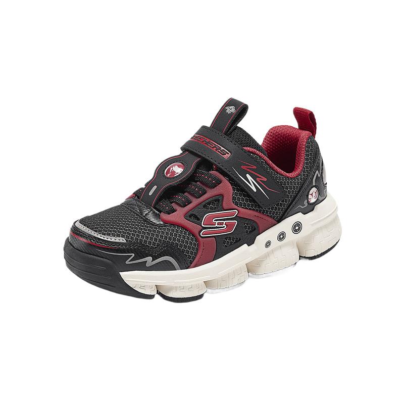 Skechers Детские сетчатые удобные легкие нескользящие прочные низкие тренировочные кроссовки Детские кроссовки Черно-красные 407117L-BKRD