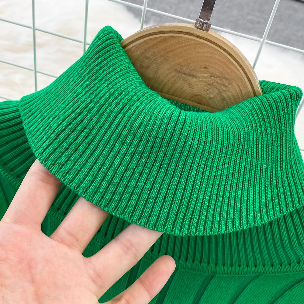 Шикарное элегантное облегающее платье с высоким воротником и длинными рукавами и поясом, пикантное модное вязаное платье, тонкий осенне-зимний свитер-карандаш, халат