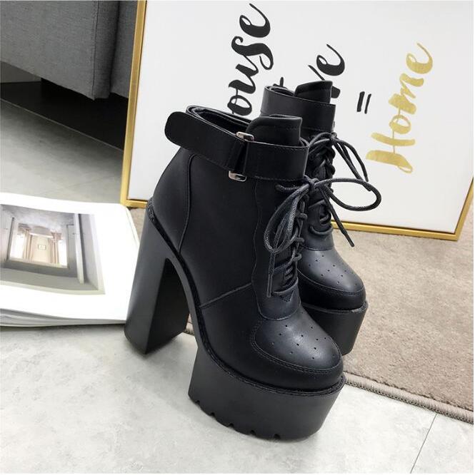 Fashion 2024 New Women's Sexy Winter Black Boots Platfrom Boot Women Fashion Shoes Thick High Heel Boots Ankle Boots