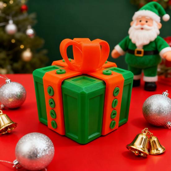 3D Printed Annoying Gift Box with Screws Colorful Square Puzzle Present Box Prank Case Home Office Bookshelf Desktop Decoration Ornament