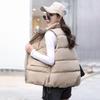 Women Autumn Winter Thicken Outwear Waistcoat Cotton Padded Stand Collar Sleeveless Warm Jacket Coat Vest