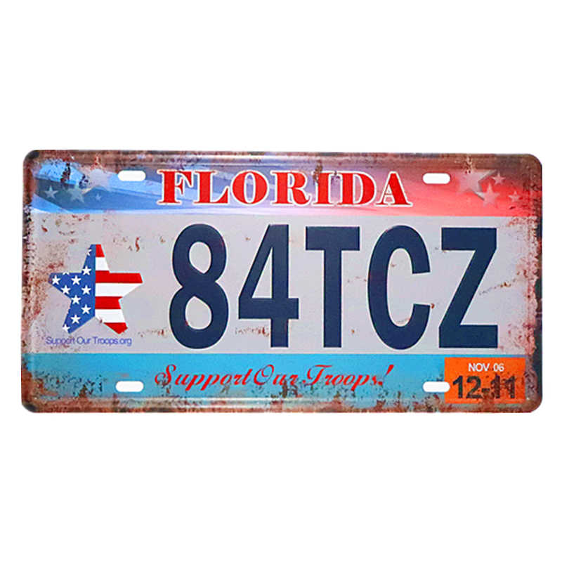 Car License Plate Shabby Chic Tin Sign Free Wifi Warnning Poster Beer Ads Plaques Restaurant Cafe Bar Pub Wall Stickers Decor
