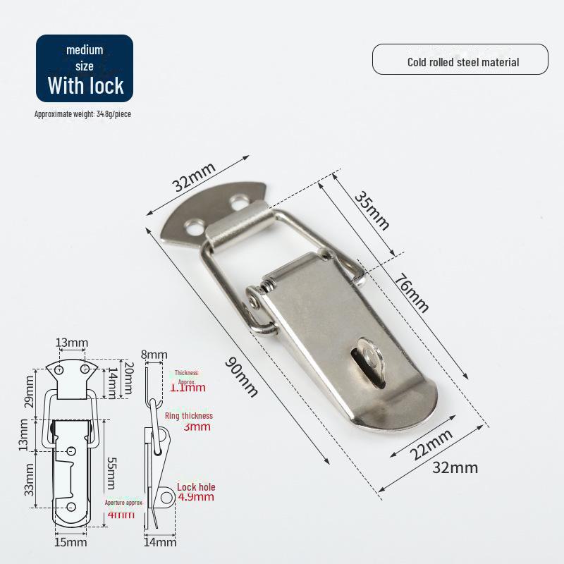 Замок-пряжка Duckbill из нержавеющей стали 304 для деревянных или металлических ящиков