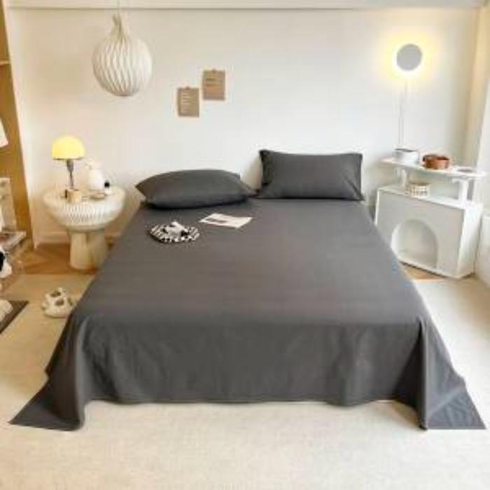 Простыни сплошного цвета в стиле Ins, цельное студенческое общежитие, простая и утолщенная двуспальная кровать, удобная для кожи, все включено