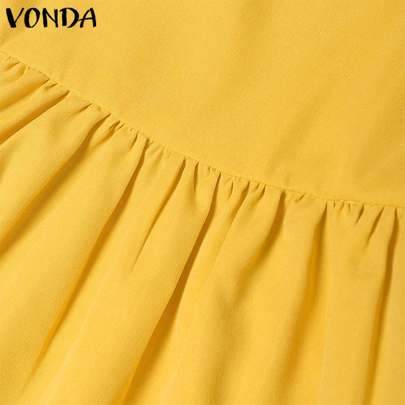 VONDA Летние женские рубашки в стиле колледжа с воротником-бабочкой и оборками на талии