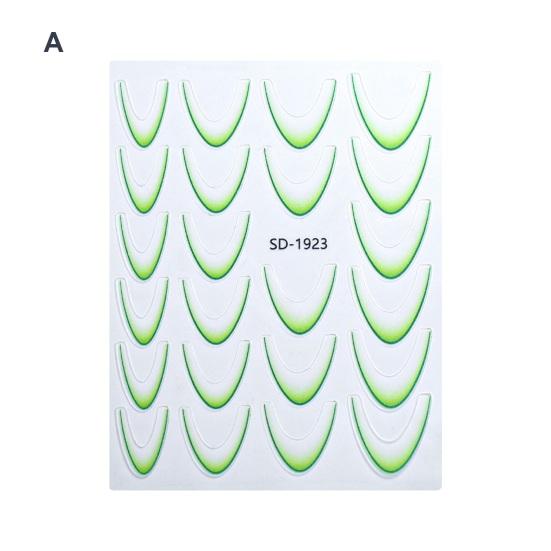 1/12Pcs French Nail Stickers 12 Colors Ultra-Thin Gradient Line Nail Art Stickers Self-Adhesive Plain Nail Stickers for Elegant French Nails