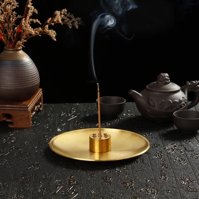 Креативная металлическая курильница для благовоний из латуни с 9 отверстиями, подставка для благовоний из металла/дерева, золоуловитель для благовоний, буддийские принадлежности для домашнего декора