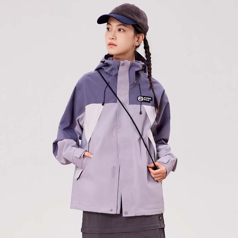 CAMEL Unisex Color-block Hardshell Windbreaker Jacket A34BATR018