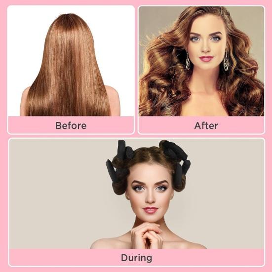 6 шт., бигуди для волос без нагрева, для женщин и девочек, для сна, на ночь, ленивые, большие, волнистые