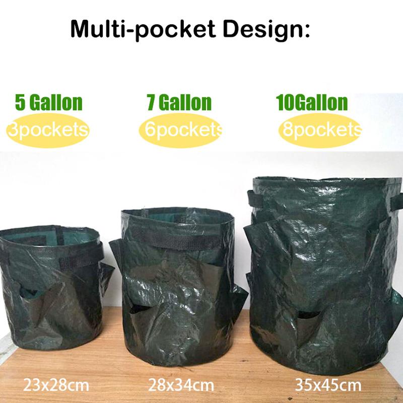 5, 7, 10 галлонов PE, кашпо для клубники, мешки для выращивания картофеля, садовые горшки, инструменты для посадки цветов, овощей, помидоров, контейнер