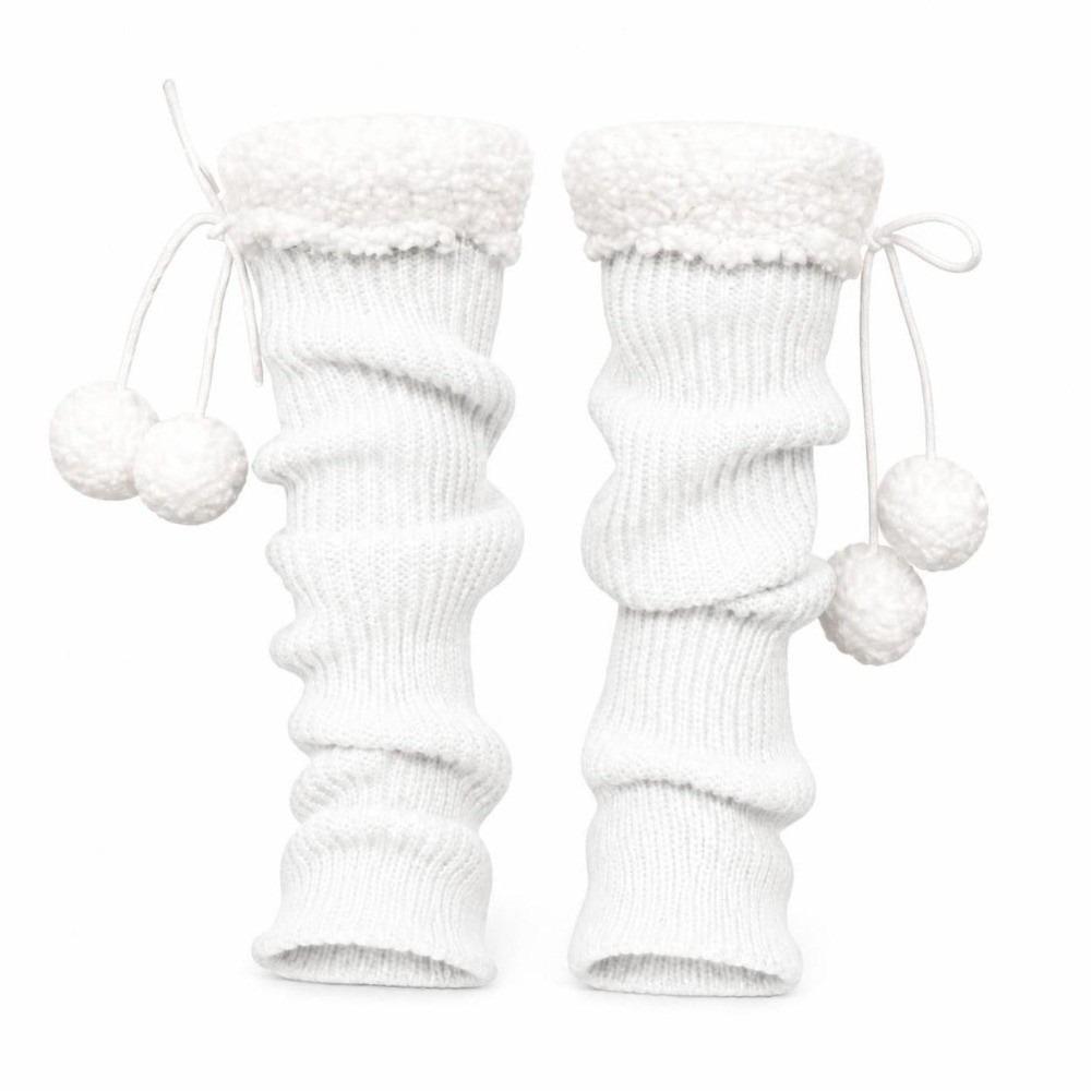 1pair Warm Mid-Calf Length Socks Solid Color Heap Sock Boot Cuffs Retro Winter Foot Cover Girl