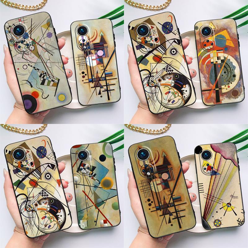 Чехол с изображением Василия Кандинского для Huawei Honor Magic 5 Lite 70 50 X8 X9 a P20 P30 P40 P50 P60 Pro P Smart Nova 9 5T