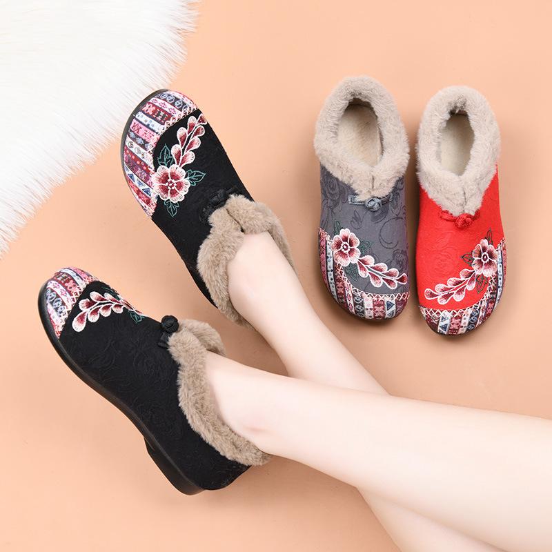 Cloth Shoes, Cotton Shoes, Embroidered Bags, Woolen Shoes, Warm and Comfortable Soft-soled Shoes