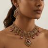 Metal Necklace Earrings Set Water Drop Pendant Ethnic Style Necklace Set  Wedding Party