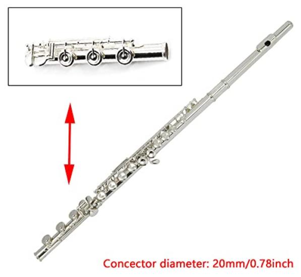 TUOREN 17keys B Foot Flute Joint Flute Repair Parts Accessories Диаметр соединителя 20 мм Посеребренный