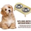 Elevated Dual Bowl Pet Feeder Stainless Steel Anti‑Slip Food Water Bowl Raised Cervical Protection Pet Feeding Bowl Pet Supplies