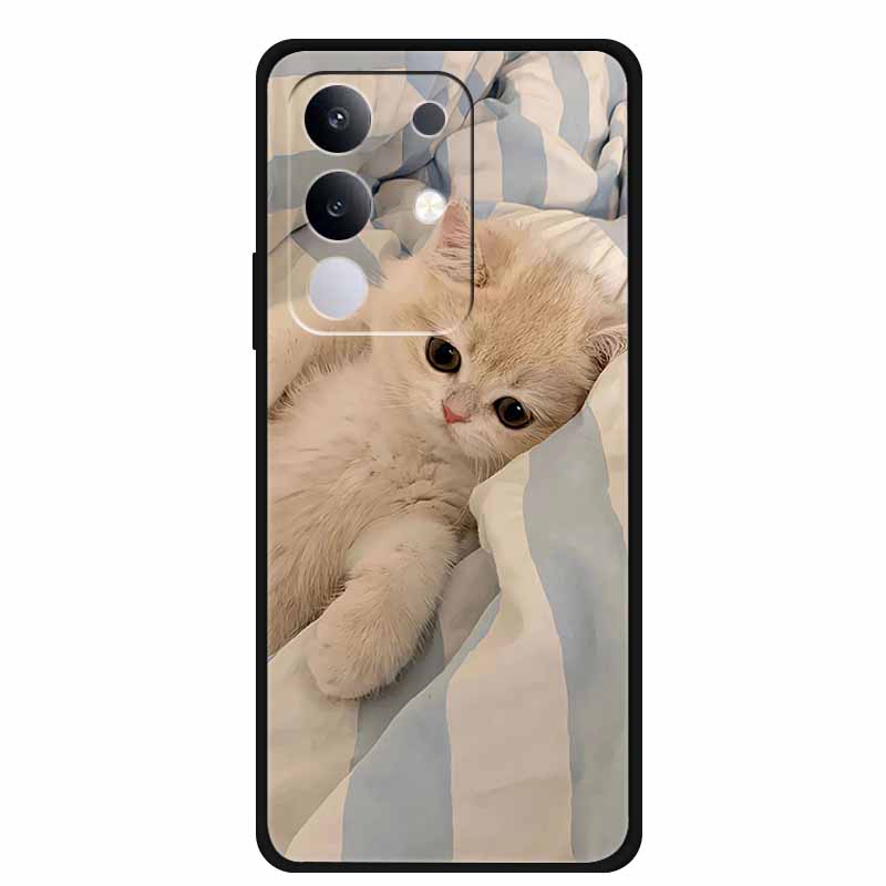 For vivo T4x Cover Silicone TPU Phone Case Funda for vivo T4x 5G V2437 Black Back Bumper Soft Protector Cartoon Anime Cute Capa