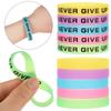 Friendship Silicone Wristband Men Women Never Give Up Sport Cuff Bangle Luminous Rubber Bracelet